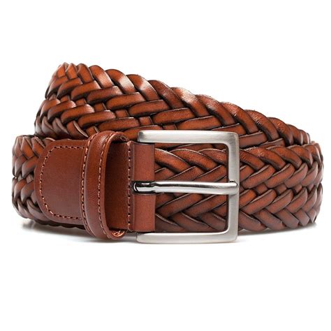 Andersons Brown Calf Leather Woven Belt In Brown For Men Lyst