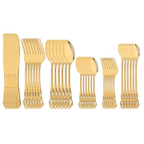 36 Pcs Set A O Inoxid Vel Royal Talheres Set Lou A De Ouro Western Food