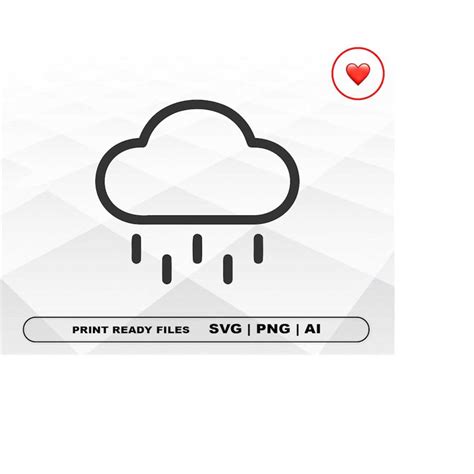 Rain Cloud Svg And Png Files Clipart Rain Cloud Print Ai An Inspire