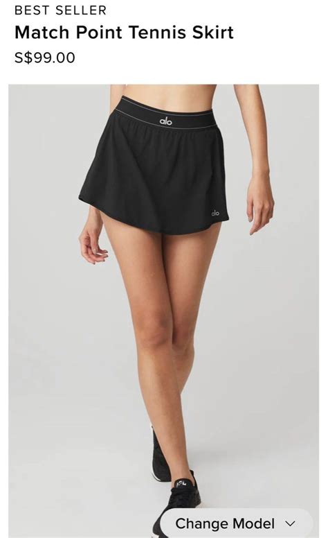 Like New Alo Match Point Tennis Skirt S Black Women S Fashion