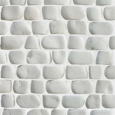 Strip White Pebble Mosaic Backsplash Tiles For Kitchen Walls Shower