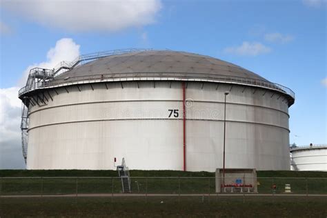 Oil Tanks For Storage In The Europoort Harbor In The Port Of Rotterdam