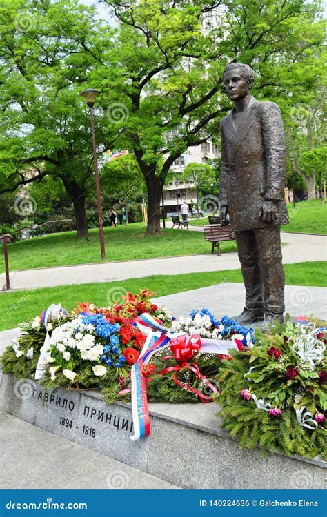 A Monument To Gavrilo Princip Belgrade Serbia Stock Photo - Image of ...