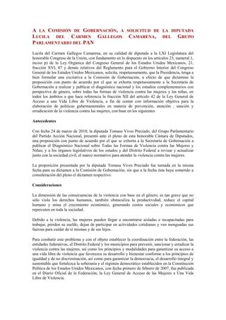 Excitativa A La Comisi N De Gobernaci N Pdf