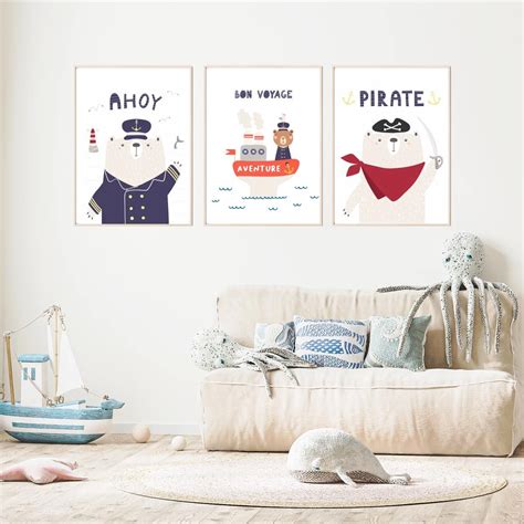 Lot De Affiches Pirate Pour Enfants Babywall