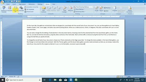 Review Tab Microsoft Word Paseekw