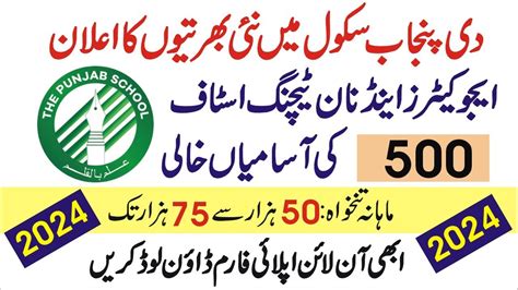 New Jobs 2024 In Pakistan The Punjab School Jobs 2024 Apply Form