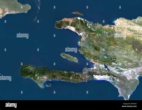 Haiti, True Colour Satellite Image With Mask. Haiti, true colour ...