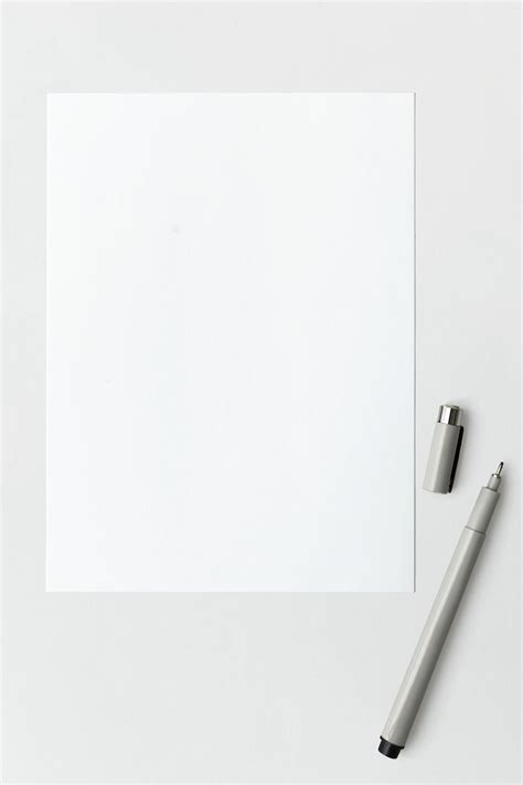 Blank white paper black pen | Premium PSD Mockup - rawpixel