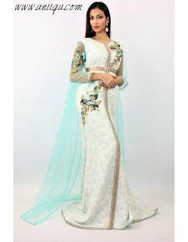 Caftan brocard 2019 coupe sirène avec cape en tulle Caftan brocard