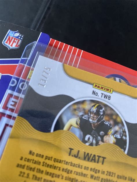 Tj Watt 2022 Donruss Elite Title Waves Parallel Purple Black Gold 13 75 Ebay