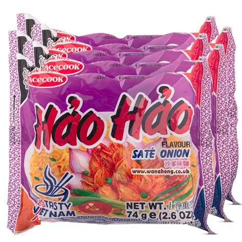 Acecook Vietnam Hao Hao Instant Noodles Sate Onion Flavour Pack Of