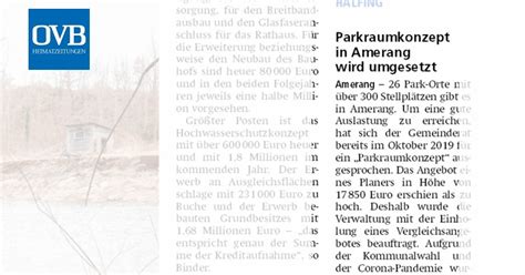 Parkraumkonzept In Amerang Wird Umgesetzt Ovb Heimatzeitungen