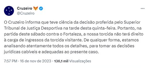 Decisão Do Stjd Determina Jogos Sem Torcida Para Cruzeiro E Coritiba