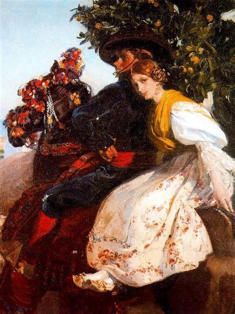 Oil Painting Replica Valencian Couple 1 by José Mongrell Torrent Most