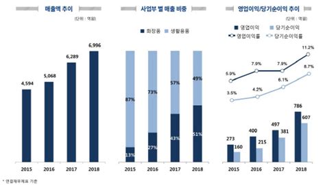 애경산업 2018년 영업익 58 오른 786억원화장품사업 성장