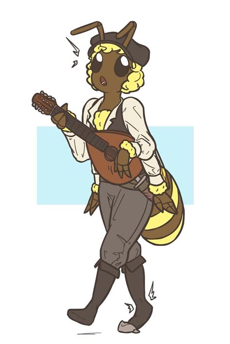 36829 Safe Artistslightlysimian Oc Oc Only Arthropod Bee Insect Anthro Bard Blonde