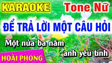 Karaoke Tr L I M T C U H I Tone N Nh C S Ng D H T Ho I Phong