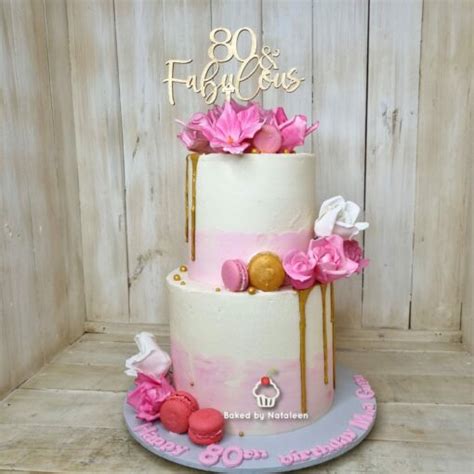 Tier Floral Th Birthday Drip Cake Baked By Nataleen