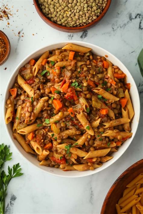 Pasta with Lentils - I Heart Vegetables