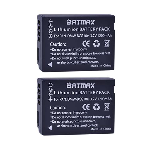 Batmax 2pcs DMW BCG10 BCG10 BCG10E Battery For Panasonic Lumix DMC 3D1