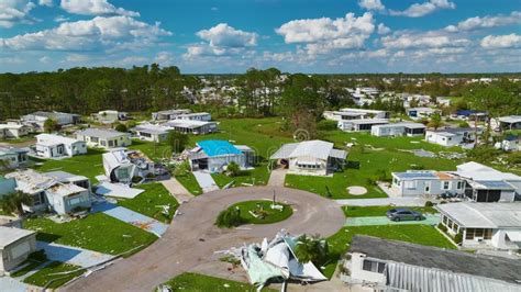 Severely Damaged By Hurricane Ian Houses In Florida Mobile Home