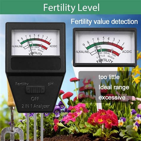 Compteur de fertilité du PH du sol 2 en 1 avec 3 sondes testeur de PH