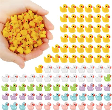 Lot de 100 mini canards miniatures en résine Mini canards miniatures