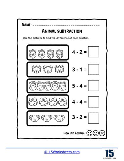 Subtraction Worksheets 15