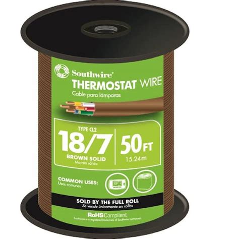 Reviews For Southwire 50 Ft 18 7 Brown Solid CU CL2 Thermostat Wire