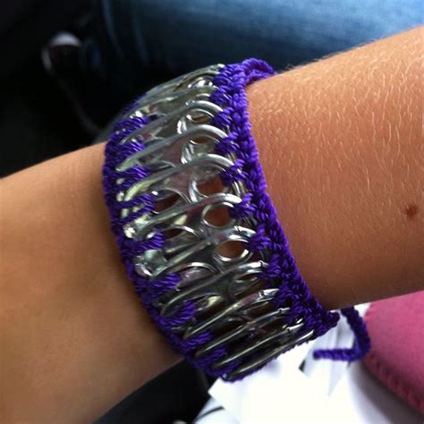 Pop Tops Crocheted Together In To A Bracelet