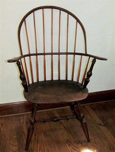 Antique Windsor Sack Back Continuous Arm Chair W Saddle Seat Fc Hill