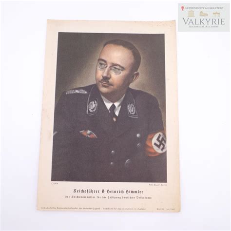 Sold at Auction: Heinrich Himmler Propaganda Card 6 x 8 Inches