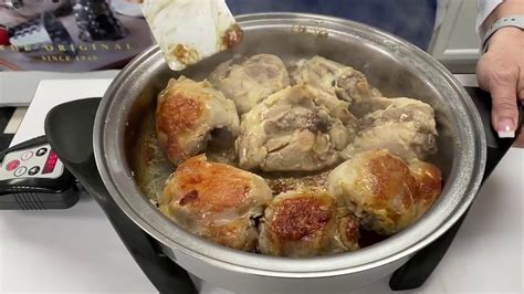 Greaseless Fried Chicken Thighs In Saladmaster Electric Skillet Youtube