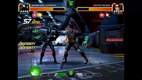 Marvel Contest Of Champions Symbiote Spiderman Vs Rol Winter Soldier Youtube