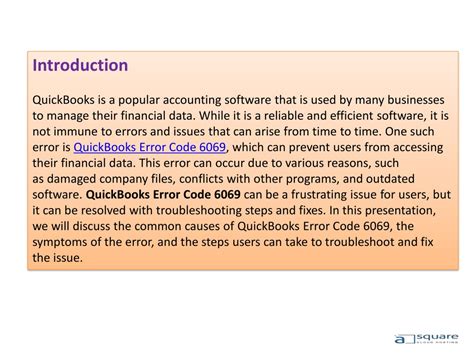 PPT How To Fix QuickBooks Error 6069 Common Causes And Solutions