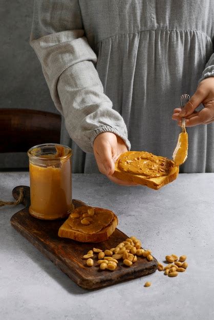 Premium Photo Front View Woman With Peanut Butter