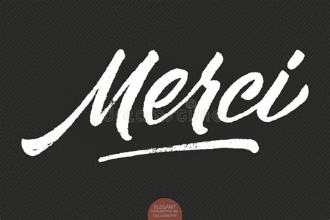 Merci Brush Vector Calligraphy Stock Illustrations Merci Brush