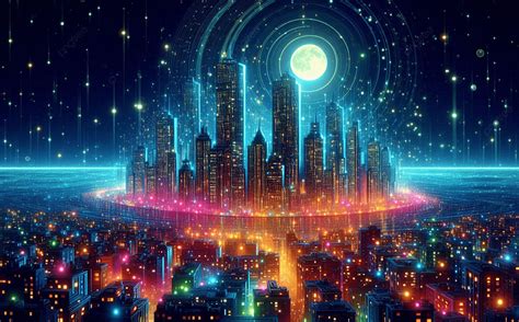 Colorful Nighttime Urban Metropolis 4k Computer Wallpaper Background ...