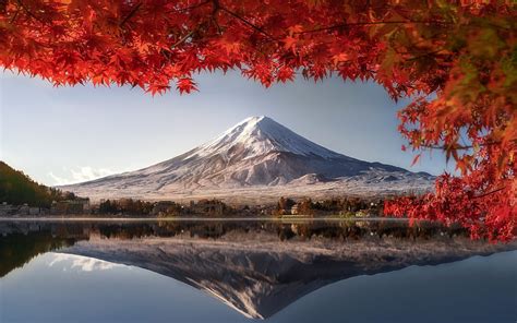 Monte Fuji Primavera Paisagens Noturnas Montanhas Estratovulc O