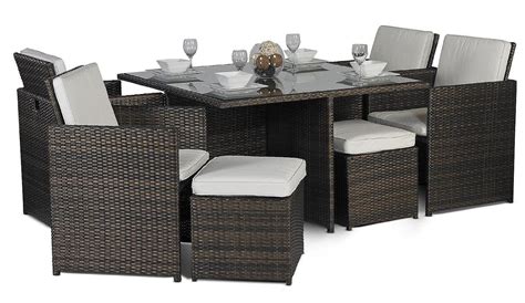 Giardino Rattan Garden Furniture 4 Seat Cube Dining Set