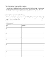 Chm Activity Docx What Is Meant By The Isoelectric Point Of A