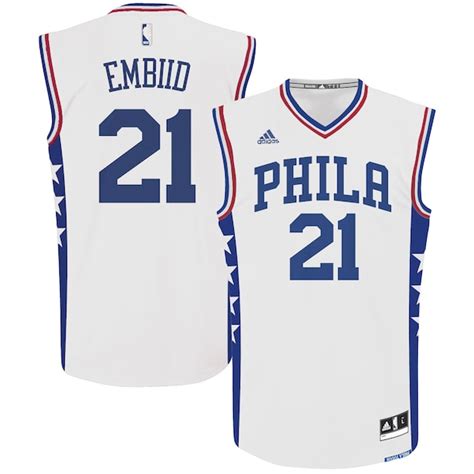 Youth Philadelphia 76ers Joel Embiid Adidas White Replica Player Jersey