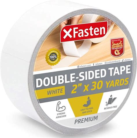 Xfasten Double Sided Tape White Removable And Residue Free Inch X