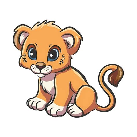 Premium Vector A Lion Cartoon Cub Vector