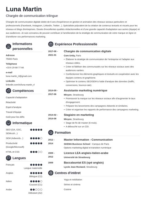 Faire Un CV En Ligne Avec Le Logiciel CV Maker De ResumeLab