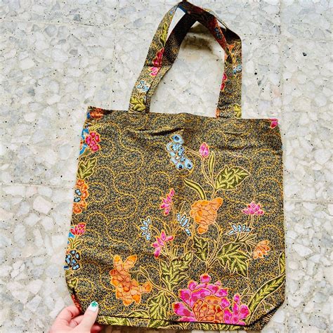 Batik Foldable Tote Bag Handmade In Singapore Women S Fashion Bags