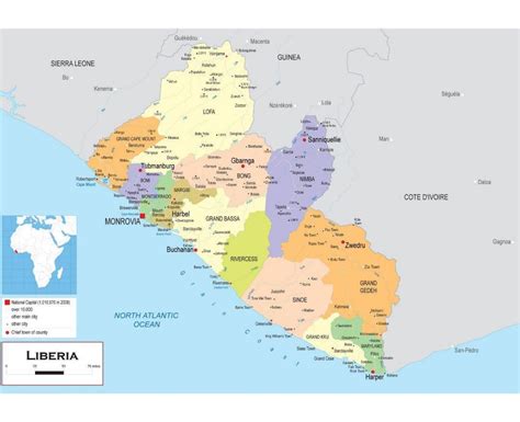 Political Map Of Liberia Cities And Towns Map