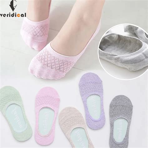 Veridical 10pieces5pairs1lot Invisible Sock Woman Cotton Mesh