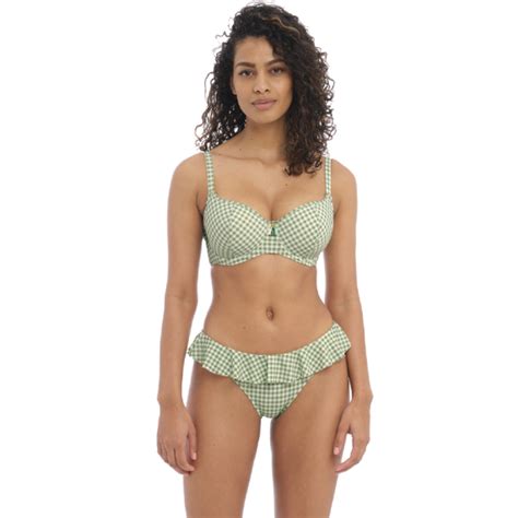 Freya Bademode Check In Niedrige Bikini Hose Khaki Annadiva